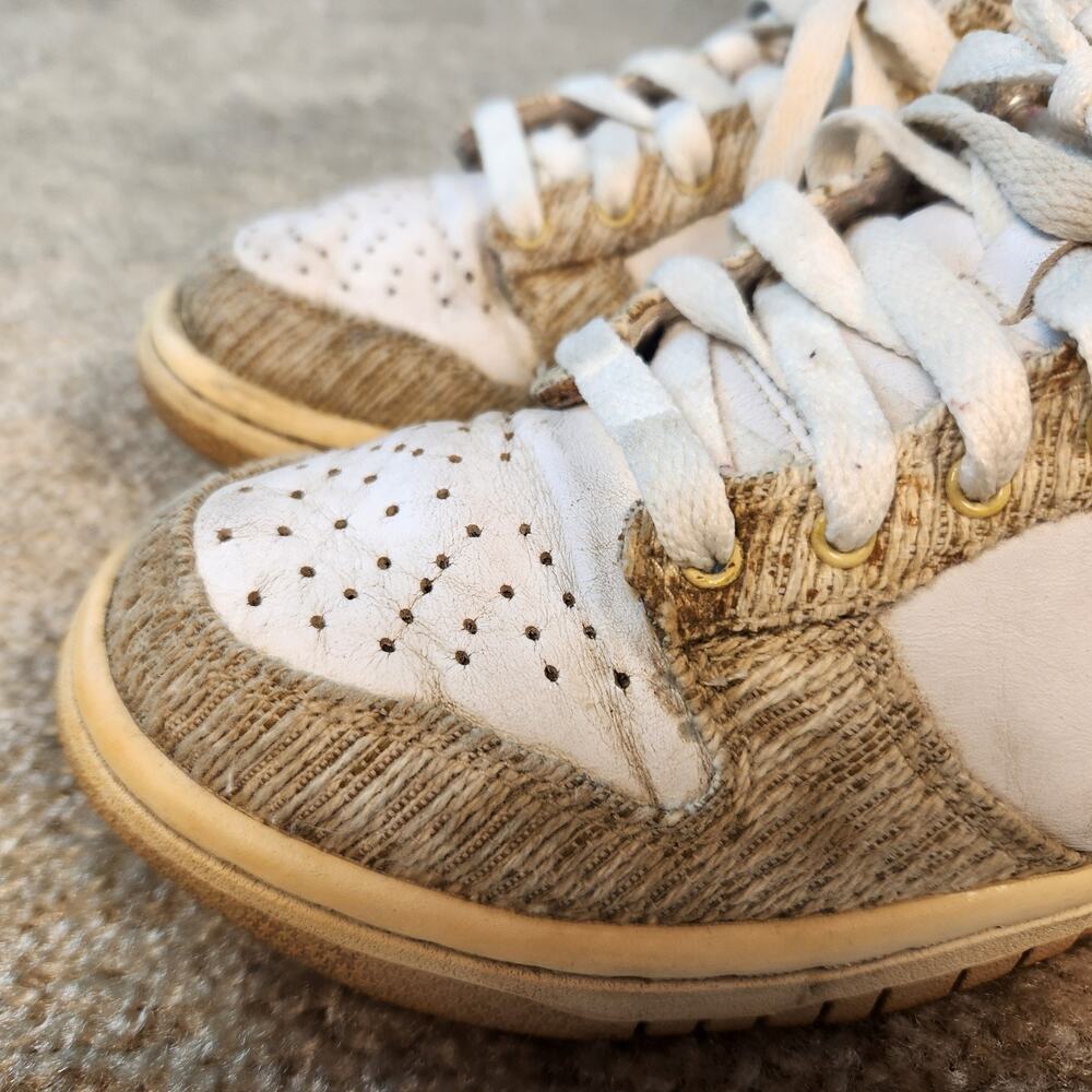 Vintage Nike Dunk Low Oatmeal Linen Womens Size 7 309324-221 - Picture 2 of 10